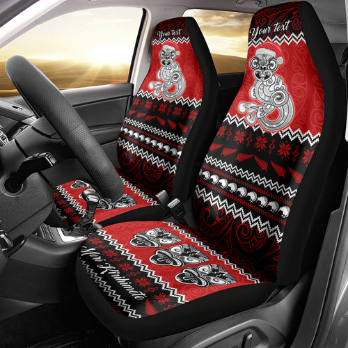 personalised-new-zealand-christmas-car-seat-cover-maori-tiki-meri-kirihimete