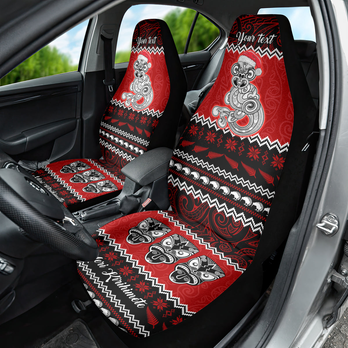 personalised-new-zealand-christmas-car-seat-cover-maori-tiki-meri-kirihimete