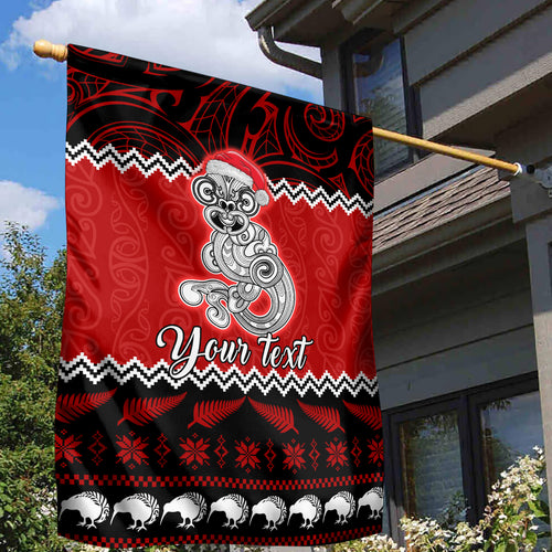 personalised-new-zealand-christmas-garden-flag-maori-tiki-meri-kirihimete