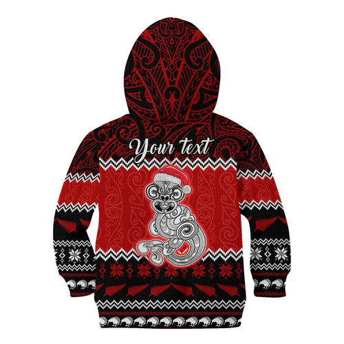 personalised-new-zealand-christmas-kid-hoodie-maori-tiki-meri-kirihimete