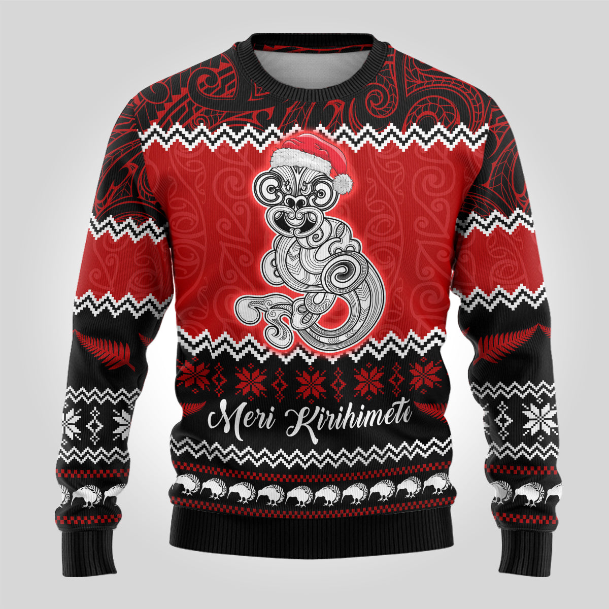 personalised-new-zealand-christmas-ugly-christmas-sweater-maori-tiki-meri-kirihimete