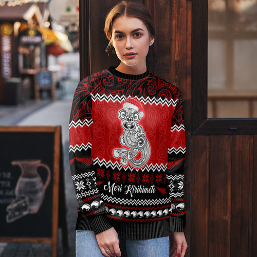 personalised-new-zealand-christmas-ugly-christmas-sweater-maori-tiki-meri-kirihimete
