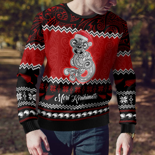 personalised-new-zealand-christmas-ugly-christmas-sweater-maori-tiki-meri-kirihimete