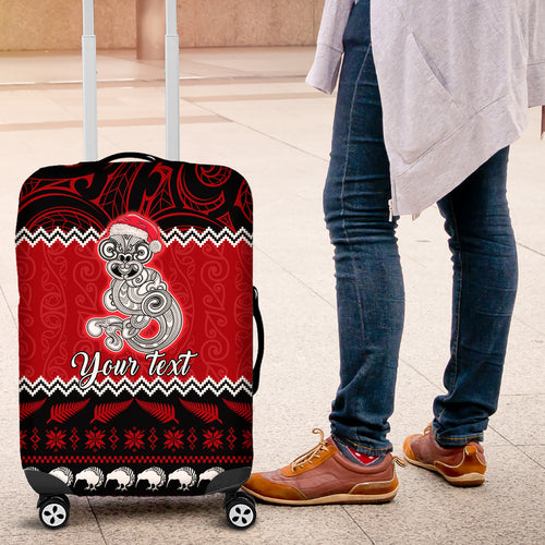 personalised-new-zealand-christmas-luggage-cover-maori-tiki-meri-kirihimete