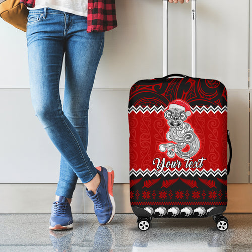 personalised-new-zealand-christmas-luggage-cover-maori-tiki-meri-kirihimete