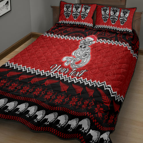 personalised-new-zealand-christmas-quilt-bed-set-maori-tiki-meri-kirihimete