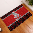 personalised-new-zealand-christmas-rubber-doormat-maori-tiki-meri-kirihimete