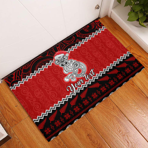 personalised-new-zealand-christmas-rubber-doormat-maori-tiki-meri-kirihimete