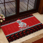 personalised-new-zealand-christmas-rubber-doormat-maori-tiki-meri-kirihimete
