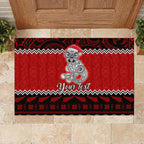 personalised-new-zealand-christmas-rubber-doormat-maori-tiki-meri-kirihimete