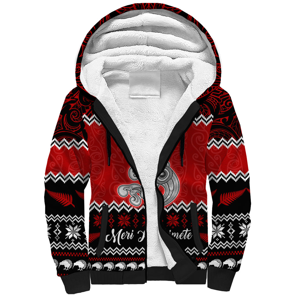 personalised-new-zealand-christmas-sherpa-hoodie-maori-tiki-meri-kirihimete
