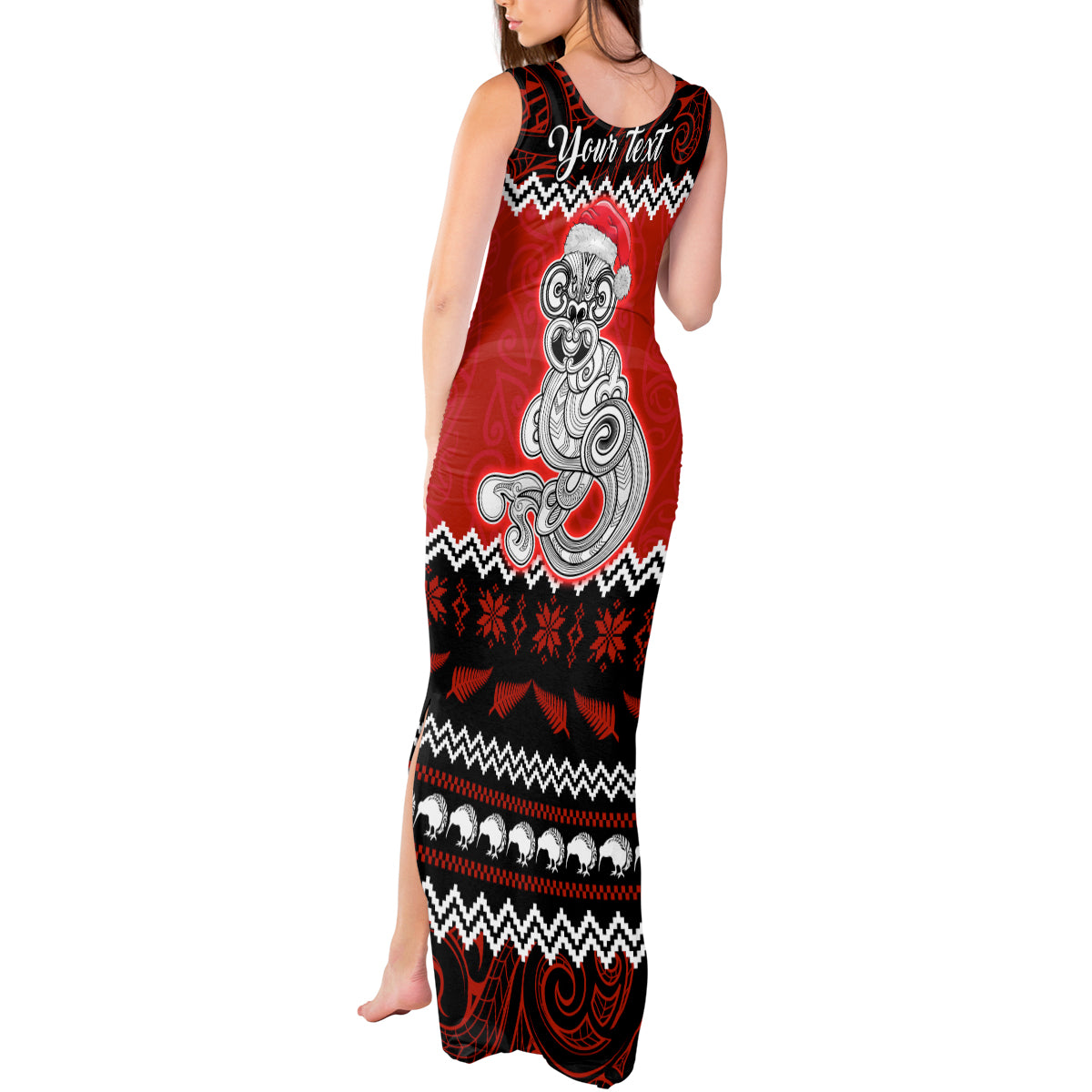personalised-new-zealand-christmas-tank-maxi-dress-maori-tiki-meri-kirihimete