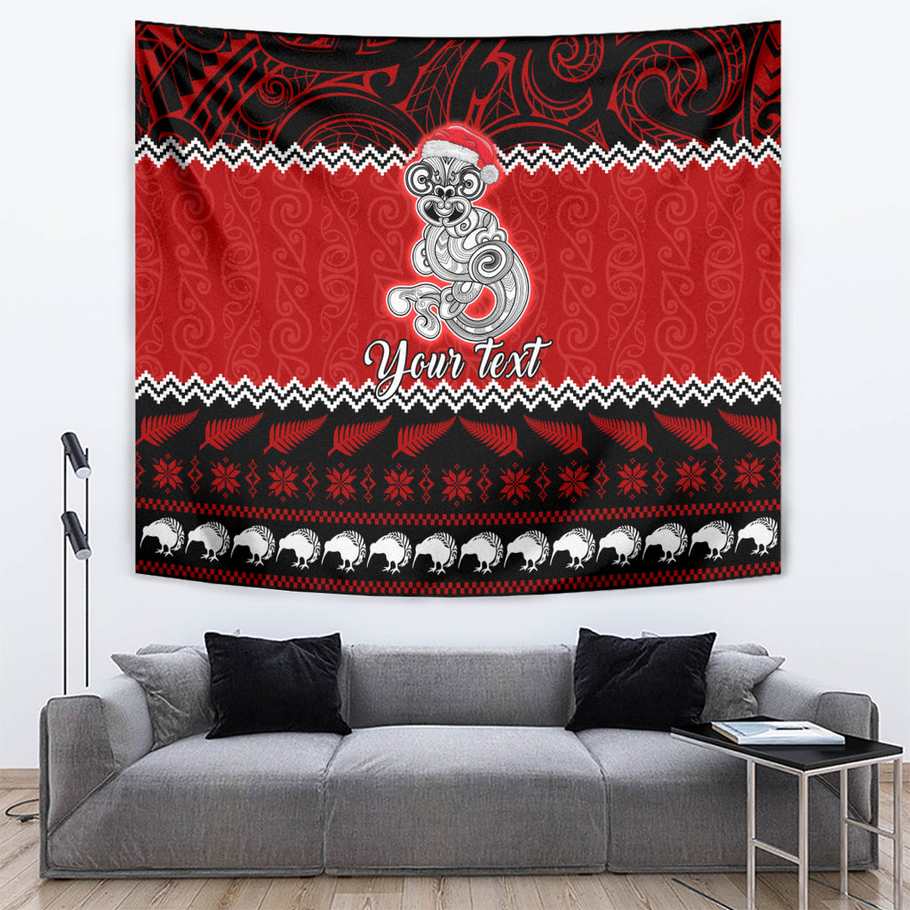 personalised-new-zealand-christmas-tapestry-maori-tiki-meri-kirihimete