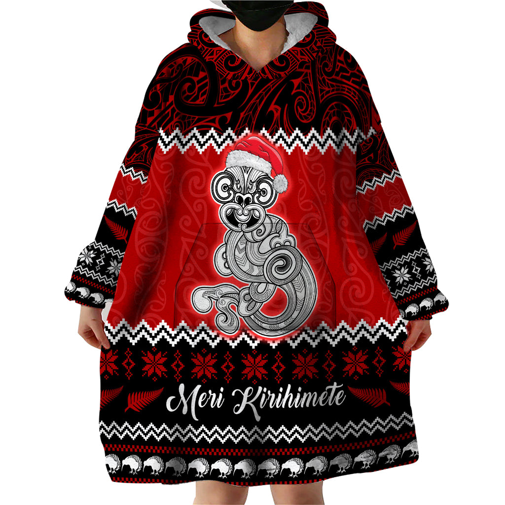 personalised-new-zealand-christmas-wearable-blanket-hoodie-maori-tiki-meri-kirihimete