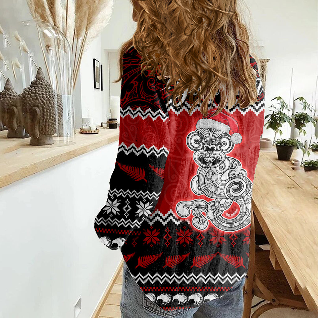 personalised-new-zealand-christmas-women-casual-shirt-maori-tiki-meri-kirihimete