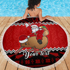 personalised-new-zealand-christmas-beach-blanket-kiwi-santa-claus-maori-meri-kirihimete