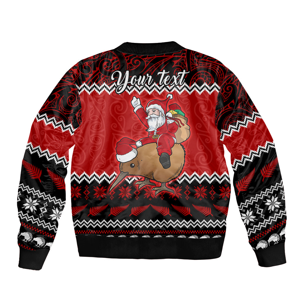 personalised-new-zealand-christmas-bomber-jacket-kiwi-santa-claus-maori-meri-kirihimete
