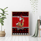 personalised-new-zealand-christmas-canvas-wall-art-kiwi-santa-claus-maori-meri-kirihimete