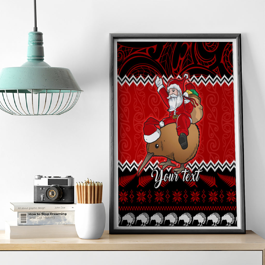 personalised-new-zealand-christmas-canvas-wall-art-kiwi-santa-claus-maori-meri-kirihimete