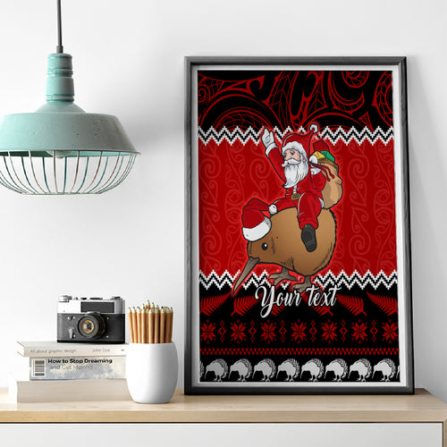 personalised-new-zealand-christmas-canvas-wall-art-kiwi-santa-claus-maori-meri-kirihimete