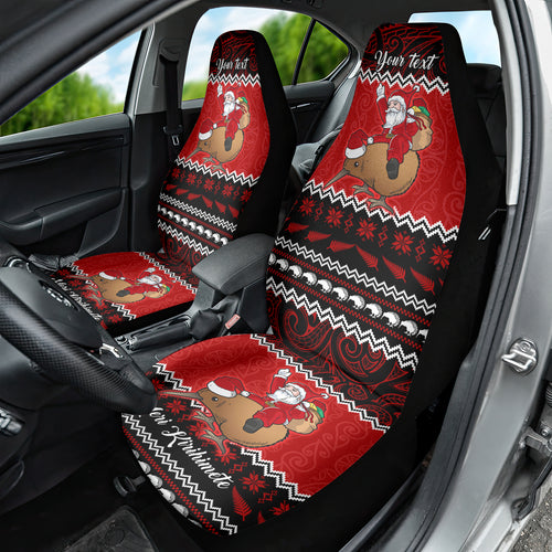 personalised-new-zealand-christmas-car-seat-cover-kiwi-santa-claus-maori-meri-kirihimete