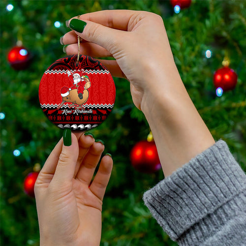 personalised-new-zealand-christmas-ceramic-ornament-kiwi-santa-claus-maori-meri-kirihimete