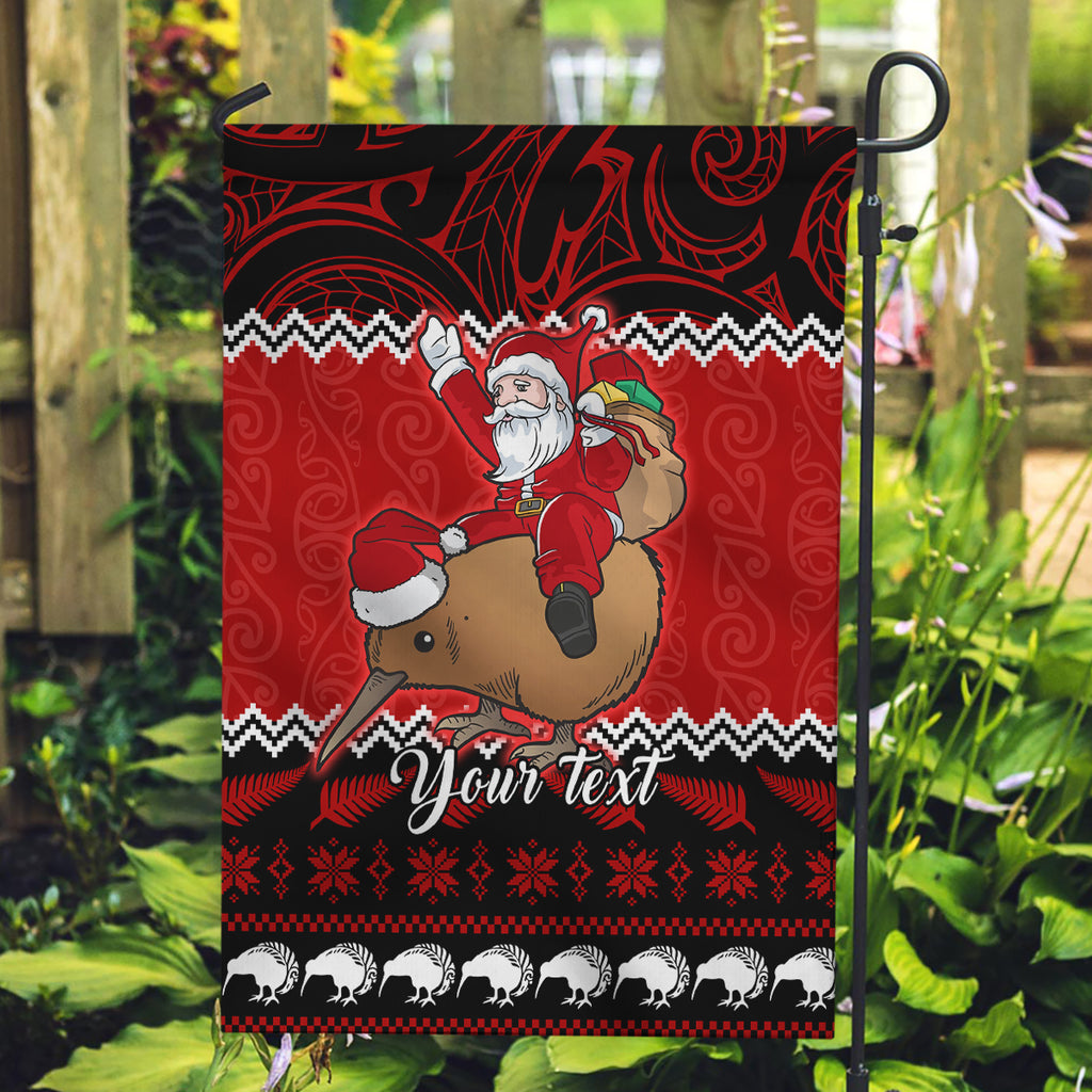 personalised-new-zealand-christmas-garden-flag-kiwi-santa-claus-maori-meri-kirihimete