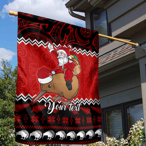 personalised-new-zealand-christmas-garden-flag-kiwi-santa-claus-maori-meri-kirihimete