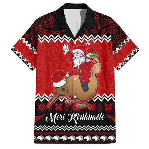 personalised-new-zealand-christmas-hawaiian-shirt-kiwi-santa-claus-maori-meri-kirihimete