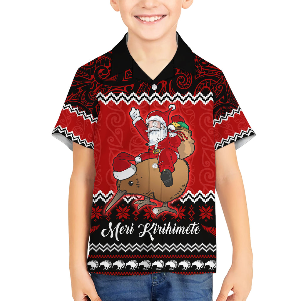 personalised-new-zealand-christmas-hawaiian-shirt-kiwi-santa-claus-maori-meri-kirihimete