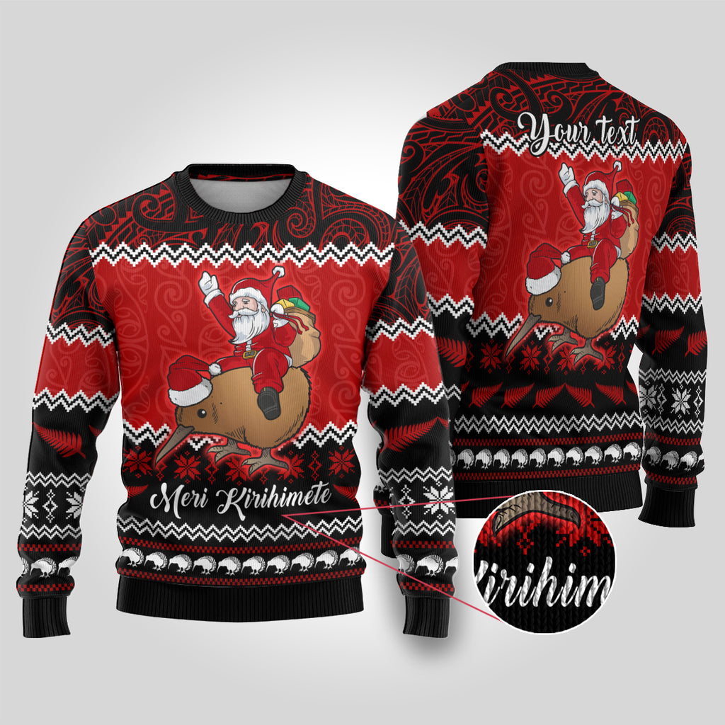 personalised-new-zealand-christmas-ugly-christmas-sweater-kiwi-santa-claus-maori-meri-kirihimete