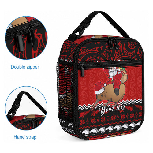 Personalised New Zealand Christmas Lunch Bag Kiwi Santa Claus Maori Meri Kirihimete