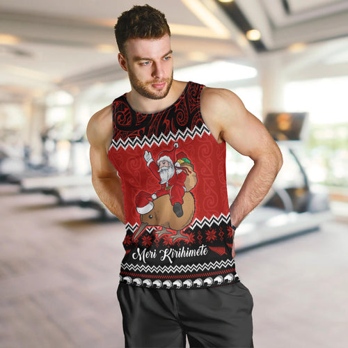 personalised-new-zealand-christmas-men-tank-top-kiwi-santa-claus-maori-meri-kirihimete
