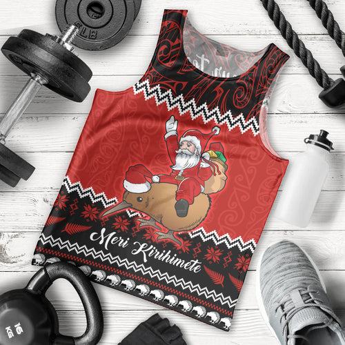 personalised-new-zealand-christmas-men-tank-top-kiwi-santa-claus-maori-meri-kirihimete