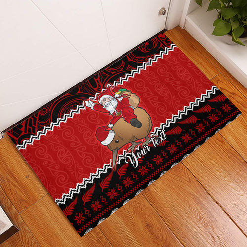 personalised-new-zealand-christmas-rubber-doormat-kiwi-santa-claus-maori-meri-kirihimete