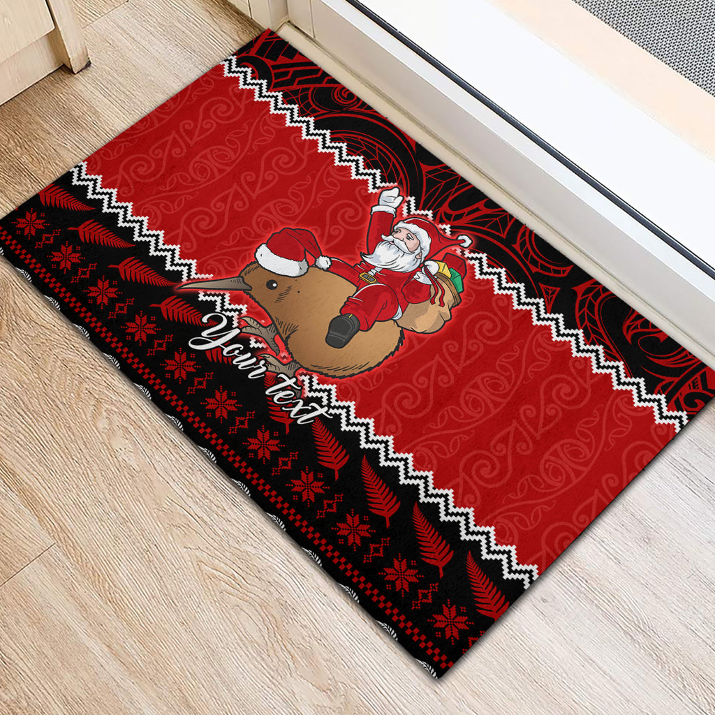 personalised-new-zealand-christmas-rubber-doormat-kiwi-santa-claus-maori-meri-kirihimete