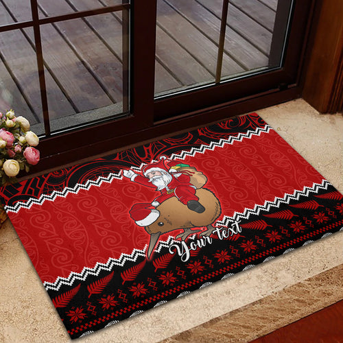personalised-new-zealand-christmas-rubber-doormat-kiwi-santa-claus-maori-meri-kirihimete