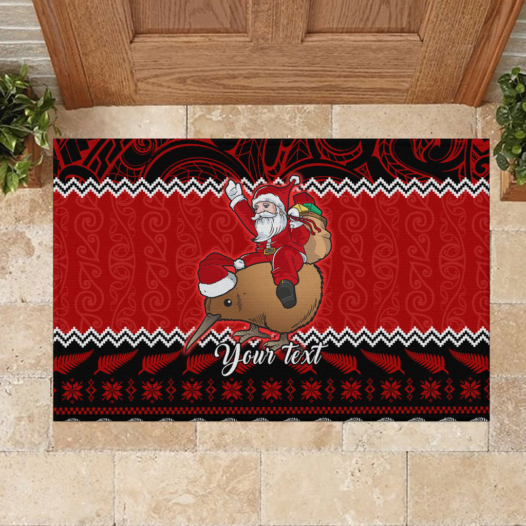 personalised-new-zealand-christmas-rubber-doormat-kiwi-santa-claus-maori-meri-kirihimete
