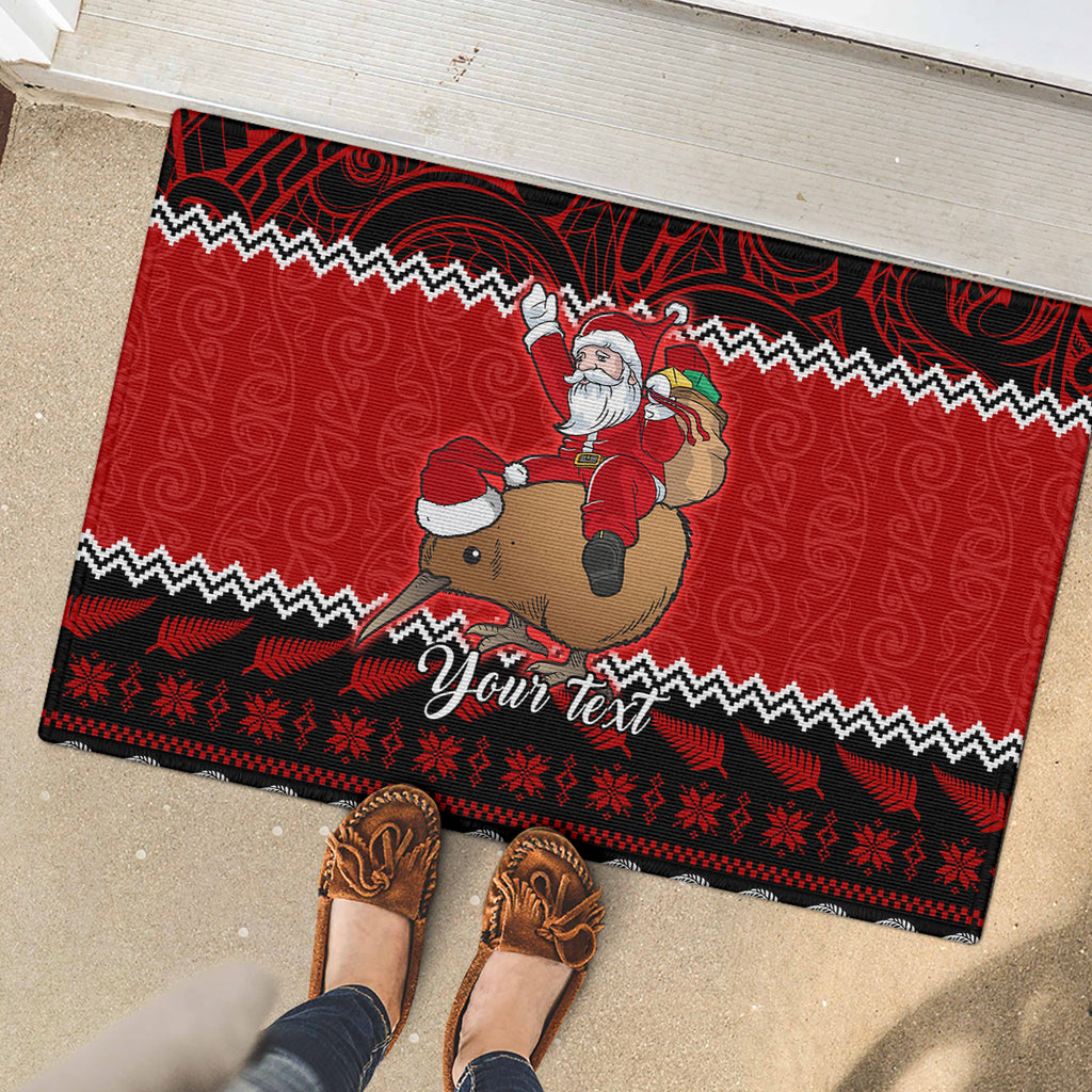 personalised-new-zealand-christmas-rubber-doormat-kiwi-santa-claus-maori-meri-kirihimete