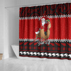 personalised-new-zealand-christmas-shower-curtain-kiwi-santa-claus-maori-meri-kirihimete
