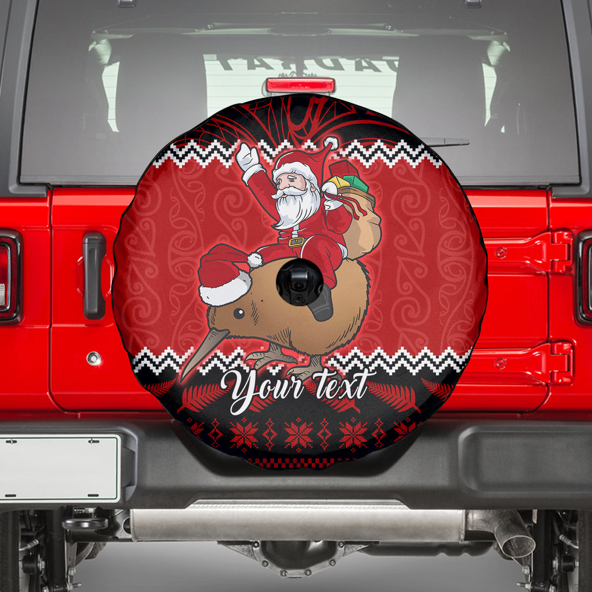 personalised-new-zealand-christmas-spare-tire-cover-kiwi-santa-claus-maori-meri-kirihimete