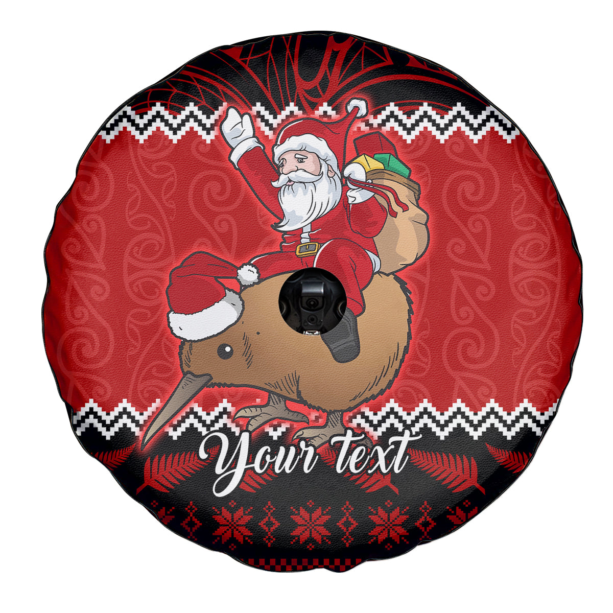 personalised-new-zealand-christmas-spare-tire-cover-kiwi-santa-claus-maori-meri-kirihimete