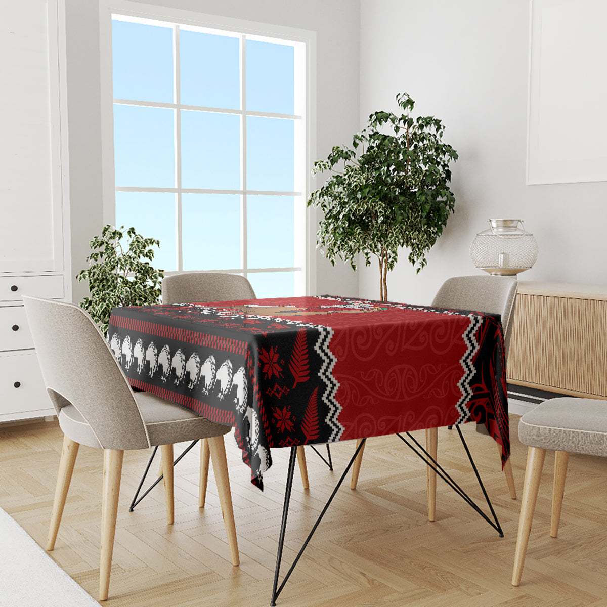 personalised-new-zealand-christmas-tablecloth-kiwi-santa-claus-maori-meri-kirihimete