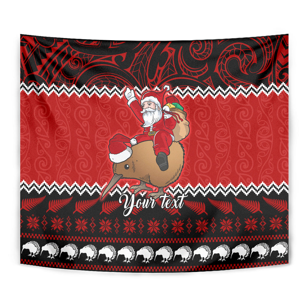 personalised-new-zealand-christmas-tapestry-kiwi-santa-claus-maori-meri-kirihimete