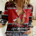 personalised-new-zealand-christmas-women-casual-shirt-kiwi-santa-claus-maori-meri-kirihimete