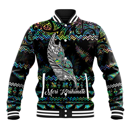 personalised-new-zealand-christmas-baseball-jacket-maori-fern-manaia-meri-kirihimete-with-papaua-shell