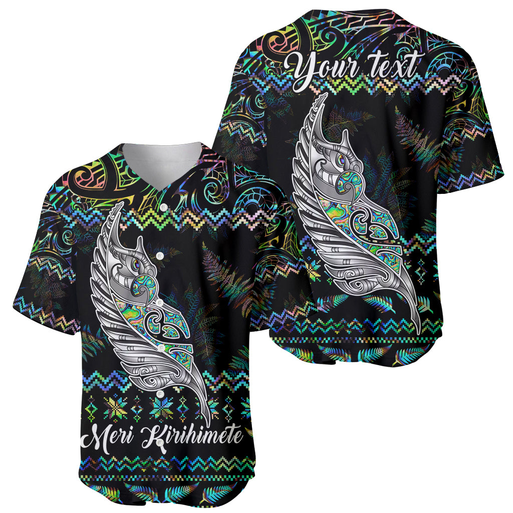 personalised-new-zealand-christmas-baseball-jersey-maori-fern-manaia-meri-kirihimete-with-papaua-shell