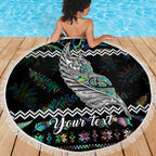 personalised-new-zealand-christmas-beach-blanket-maori-fern-manaia-meri-kirihimete-with-papaua-shell