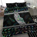 personalised-new-zealand-christmas-bedding-set-maori-fern-manaia-meri-kirihimete-with-papaua-shell