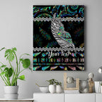 personalised-new-zealand-christmas-canvas-wall-art-maori-fern-manaia-meri-kirihimete-with-papaua-shell